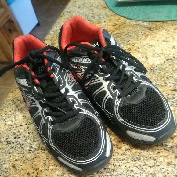 Gdefy Gravity Defyer Support Comfort Shoes TB9004MBR-M Black Red Silver Mens 9.5 - Picture 2 of 12